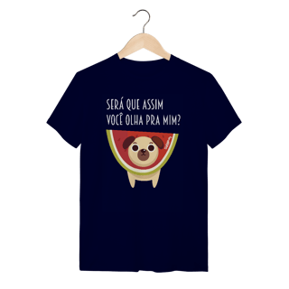 Nome do produto Camiseta Cachorro Melancia - Será Que Assim Você Olha Pra Mim?