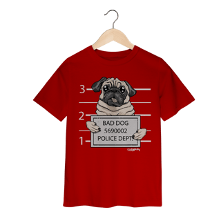 Nome do produto Camiseta Infantil Pug Bad Dog