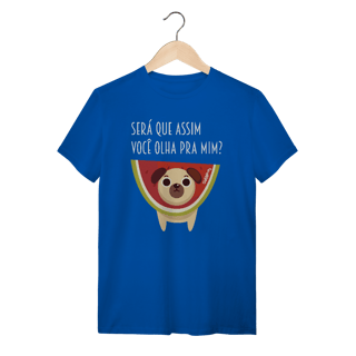 Nome do produto Camiseta Cachorro Melancia - Será Que Assim Você Olha Pra Mim?