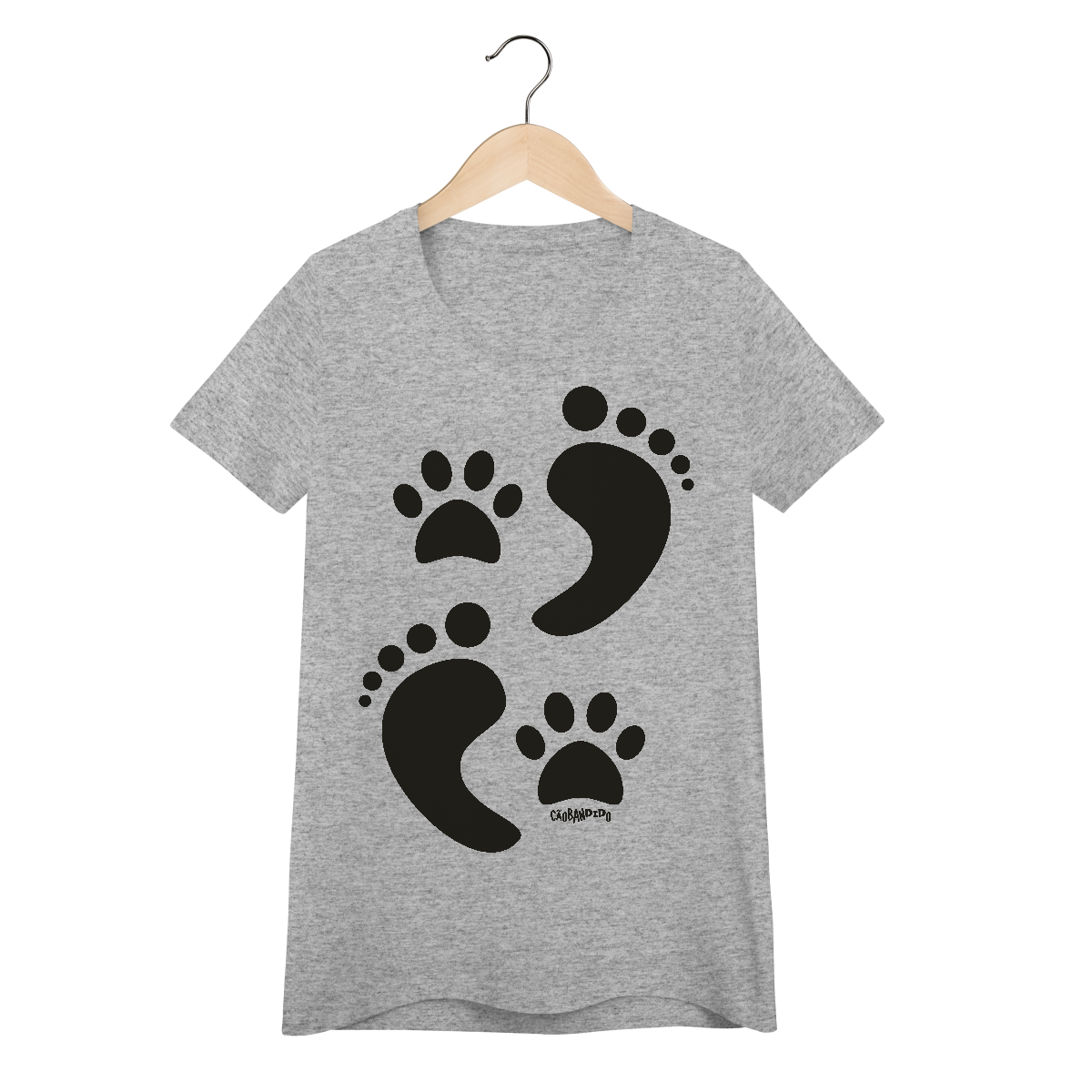 Nome do produto: Baby Look Cachorro Pegadas