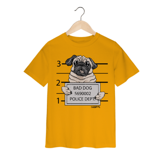 Nome do produto Camiseta Infantil Pug Bad Dog