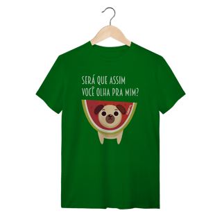 Nome do produto Camiseta Cachorro Melancia - Será Que Assim Você Olha Pra Mim?