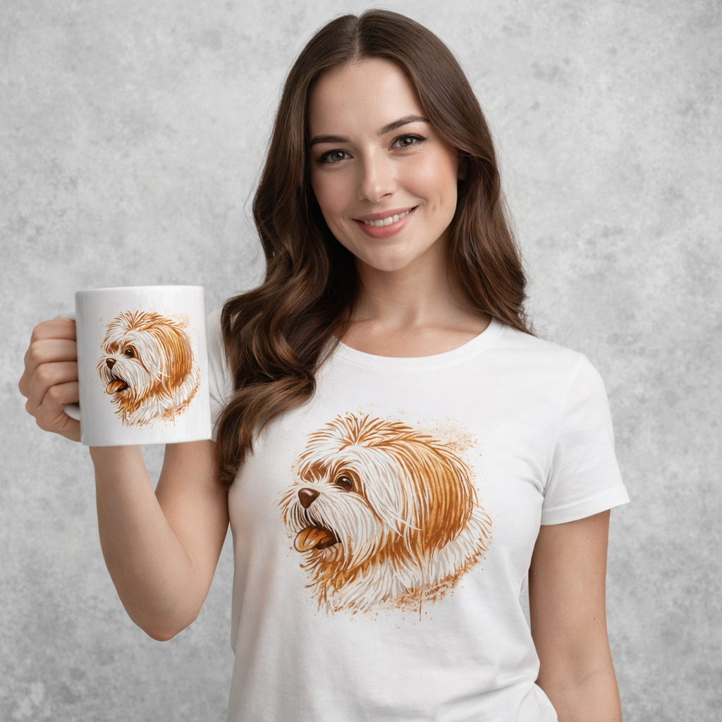 Nome do produto: Kit Lhasa Apso: Baby Look + Caneca (2 Produtos)