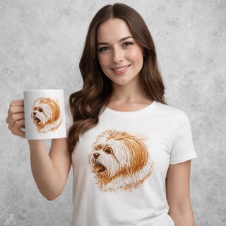 Kit Lhasa Apso: Baby Look + Caneca (2 Produtos)