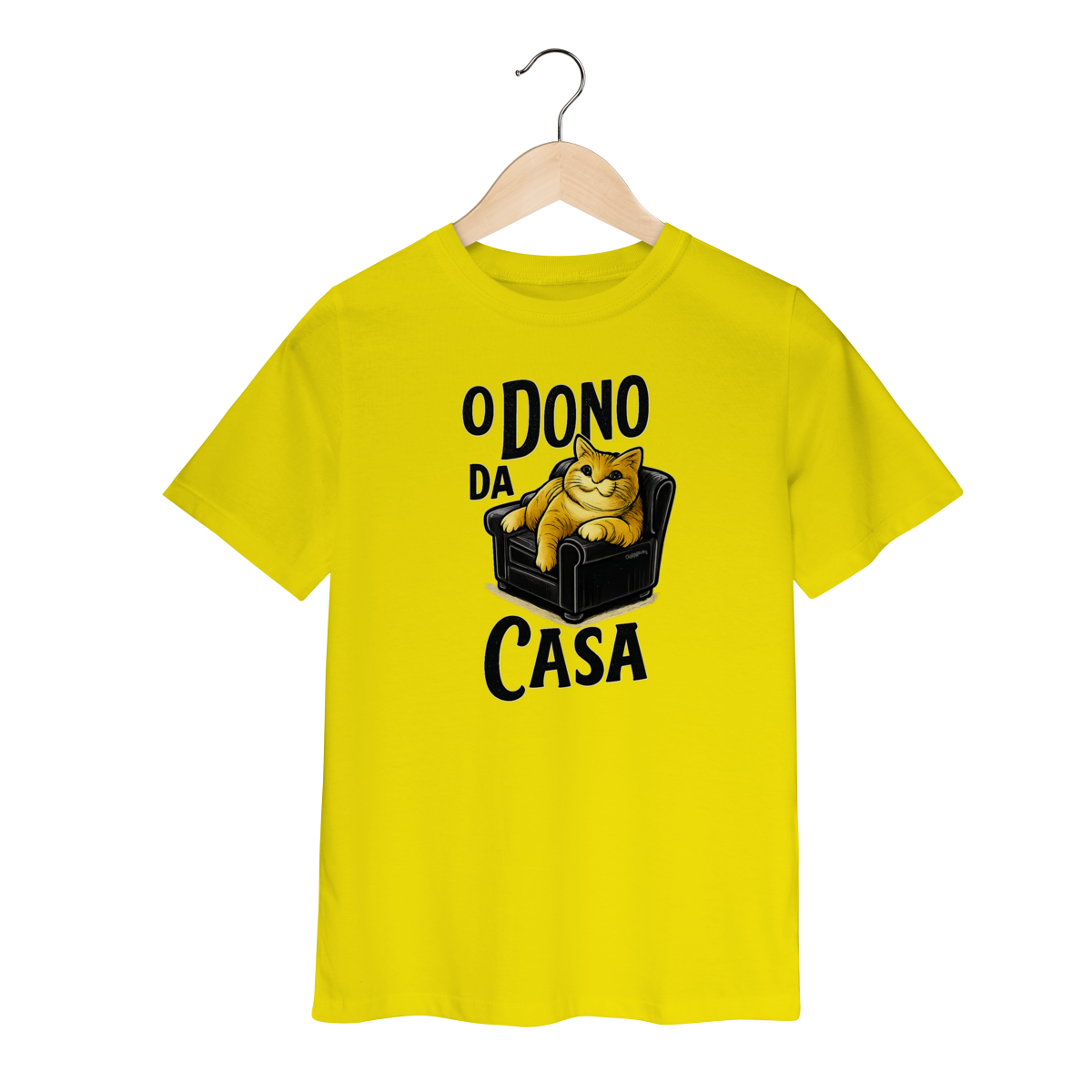 Nome do produto: Camiseta Infantil Gato - O Dono da Casa