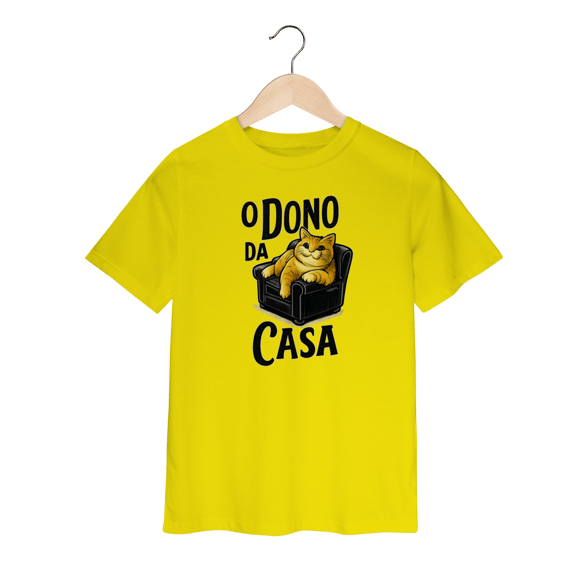Camiseta Infantil Gato - O Dono da Casa