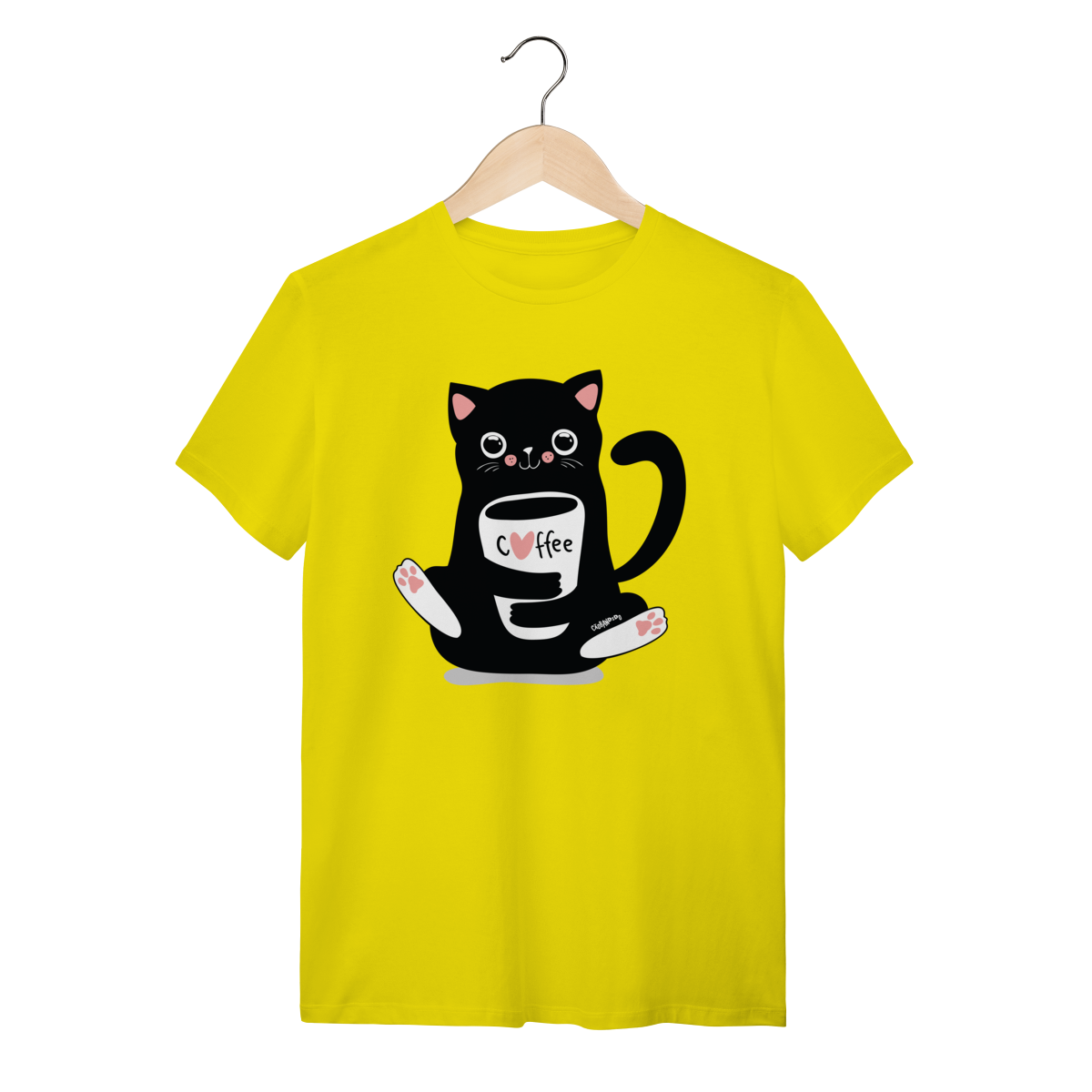 Nome do produto: Camiseta Gato Preto Café