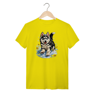 Nome do produto Camiseta Husky Siberiano Correndo na Neve