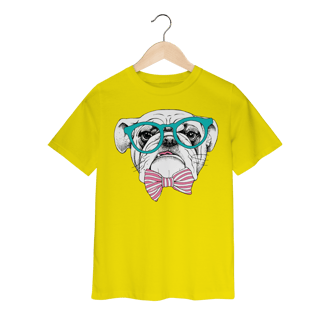 Nome do produto Camiseta Infantil Bulldog Inglês de Óculos e Gravatinha