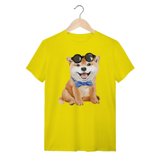 Nome do produto Camiseta Akita Filhote de Óculos e Gravatinha