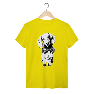 Nome do produto Camiseta Dachshund de Gravatinha em Preto e Branco