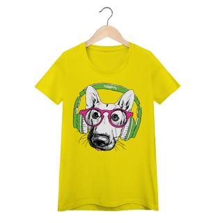 Nome do produto Baby Look Pastor Alemão de Óculos e Fone de Ouvido