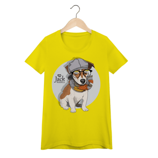 Nome do produto Baby Look Jack Russell de Óculos e Cachecol