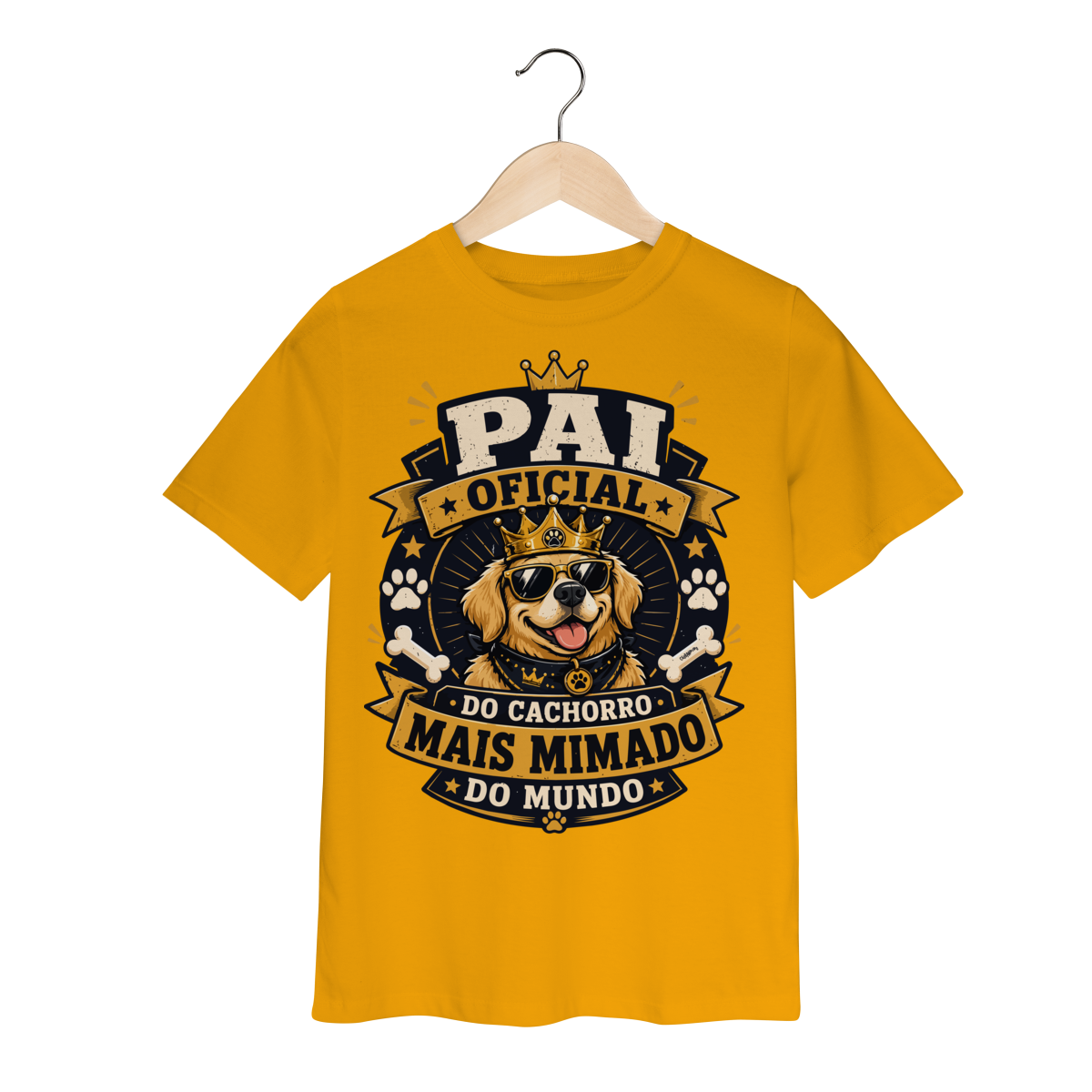 Camiseta Infantil Pai Oficial do Cachorro Mais Mimado do Mundo