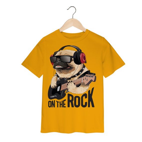 Camiseta Infantil Pug On The Rock