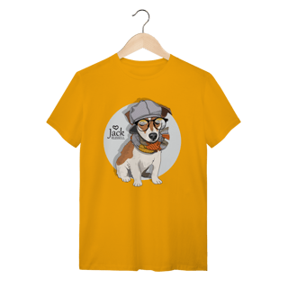 Nome do produto Camiseta Jack Russell de Óculos e Cachecol