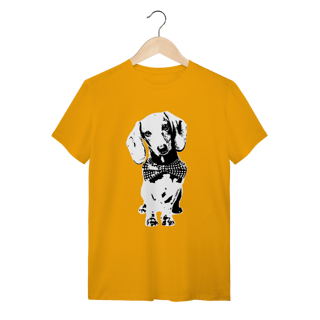 Nome do produto Camiseta Dachshund de Gravatinha em Preto e Branco