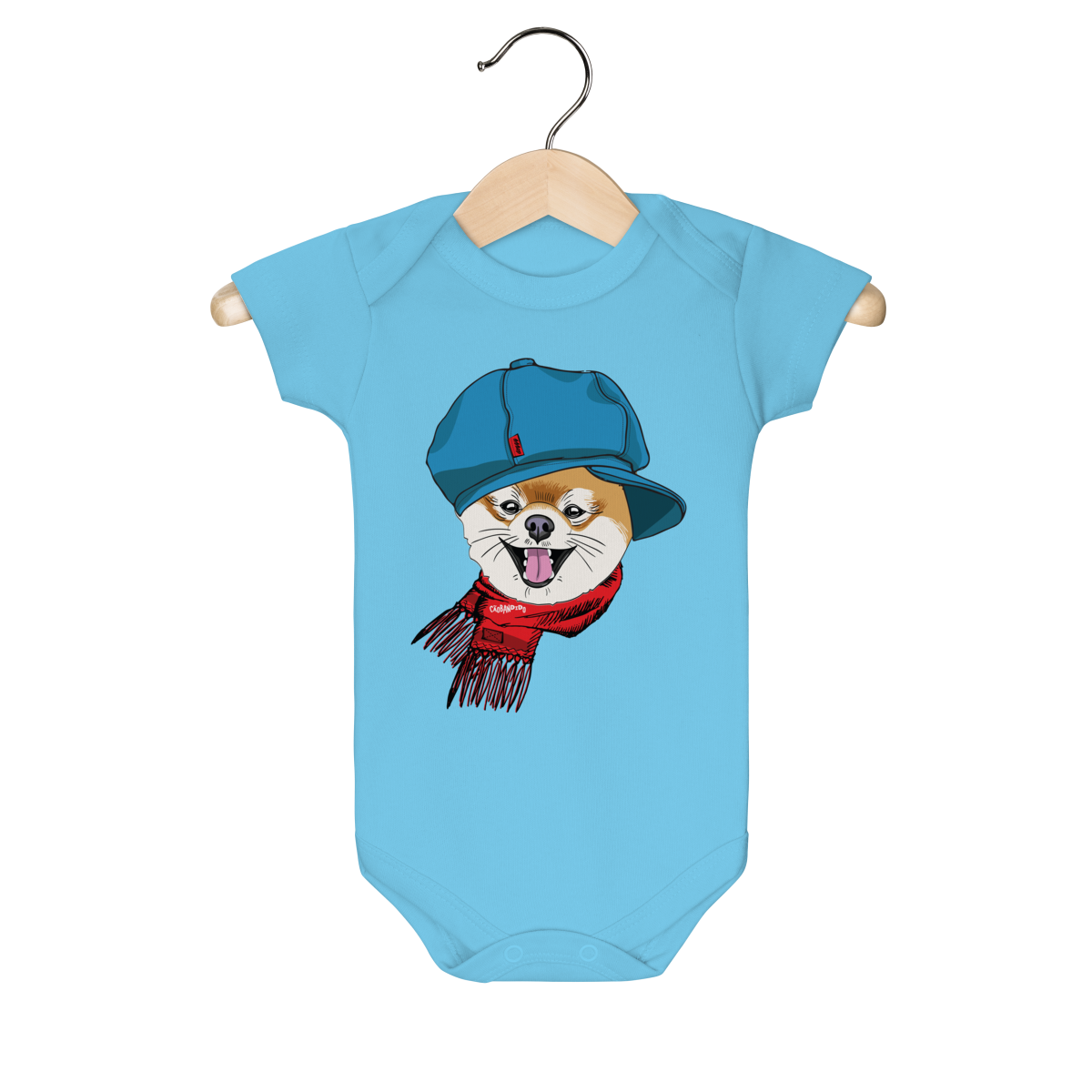 Nome do produto: Body Bebê Spitz Alemão de Boina e Cachecol