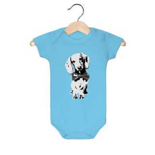 Nome do produto Body Bebê Dachshund de Gravatinha em Preto e Branco
