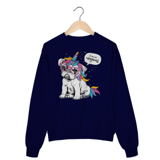 Nome do produto Moletom Blusão Bulldog Francês Unicórnio - I am So Magical