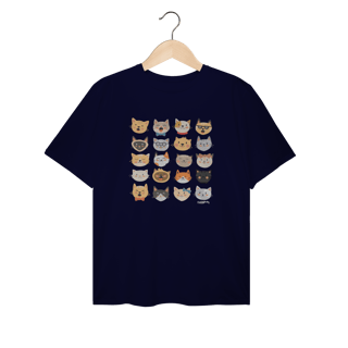 Nome do produto Camiseta Plus Size Cats Emoticons