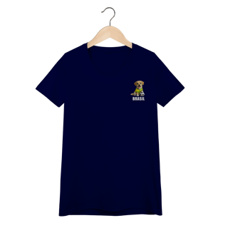 Nome do produto Camiseta Feminina Baby Look Brasil Cachorrinho Futebol