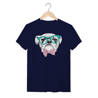 Nome do produto Camiseta Bulldog Inglês de Óculos e Gravatinha