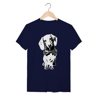 Nome do produto Camiseta Dachshund de Gravatinha em Preto e Branco