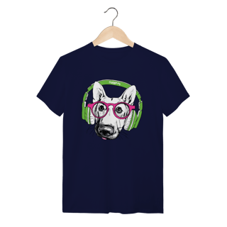 Nome do produto Camiseta Pastor Alemão de Óculos e Fone de Ouvido