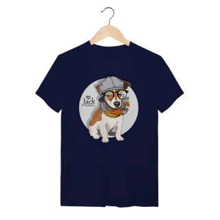 Nome do produto Camiseta Jack Russell de Óculos e Cachecol