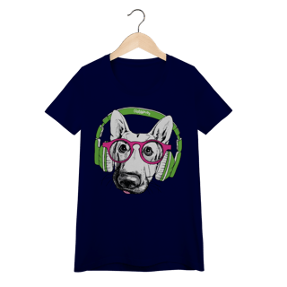 Nome do produto Baby Look Pastor Alemão de Óculos e Fone de Ouvido