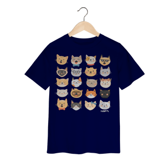 Nome do produto Camiseta Infantil Cats Emoticons
