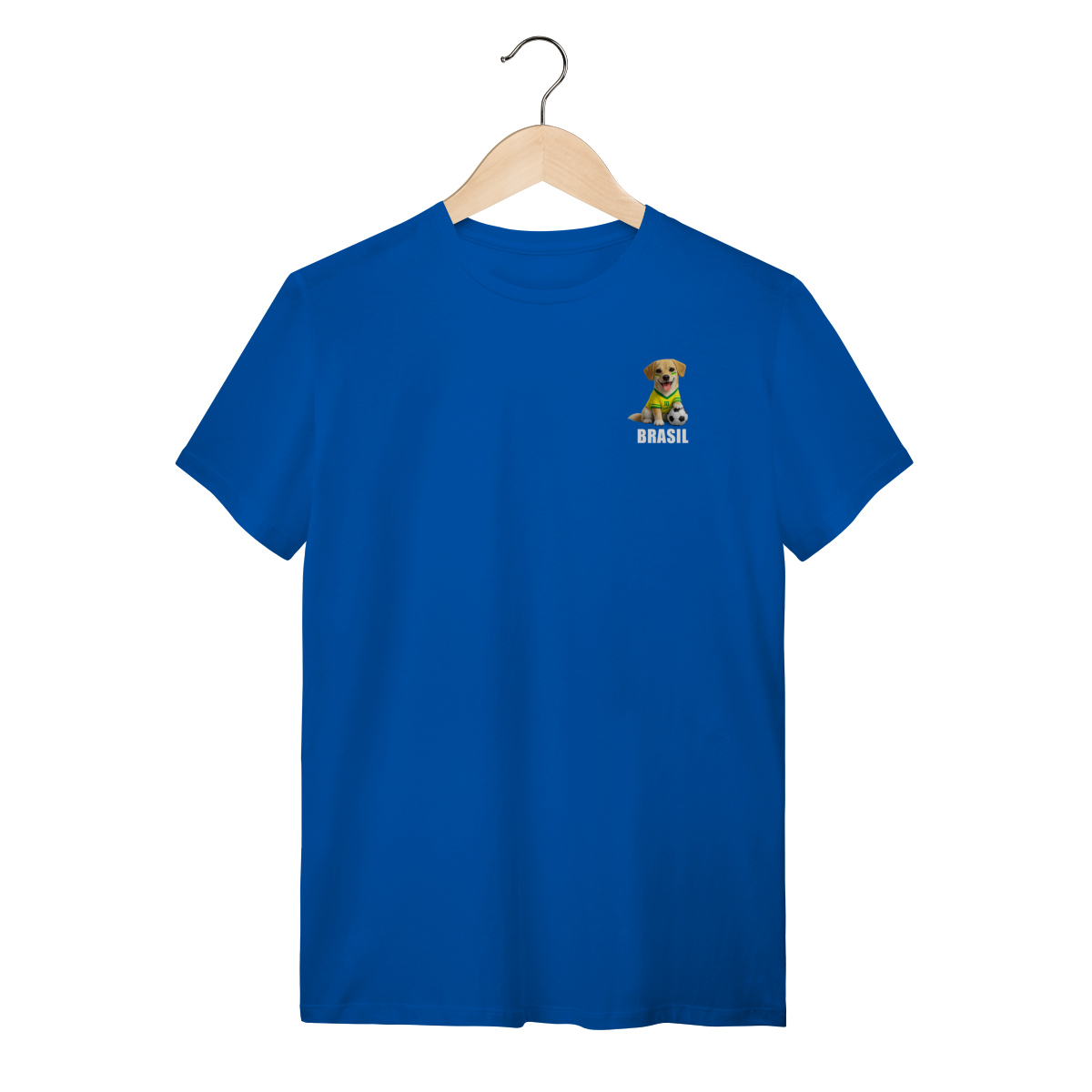 Nome do produto: Camiseta Brasil Cachorrinho Futebol
