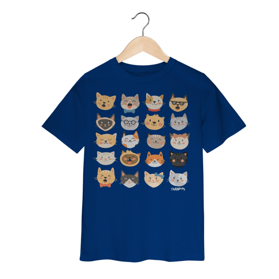 Camiseta Infantil Cats Emoticons