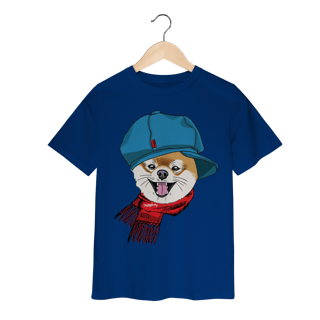 Nome do produto Camiseta Infantil Spitz Alemão de Boina e Cachecol