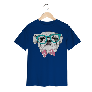 Nome do produto Camiseta Infantil Bulldog Inglês de Óculos e Gravatinha