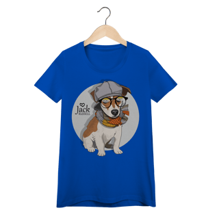 Nome do produto Baby Look Jack Russell de Óculos e Cachecol