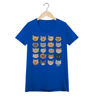 Nome do produto Camiseta Feminina Baby Look Cats Emoticons