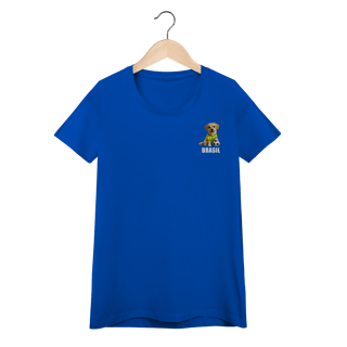 Nome do produto Camiseta Feminina Baby Look Brasil Cachorrinho Futebol