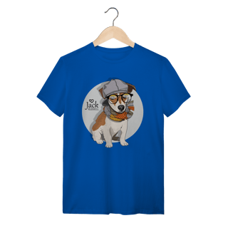 Nome do produto Camiseta Jack Russell de Óculos e Cachecol