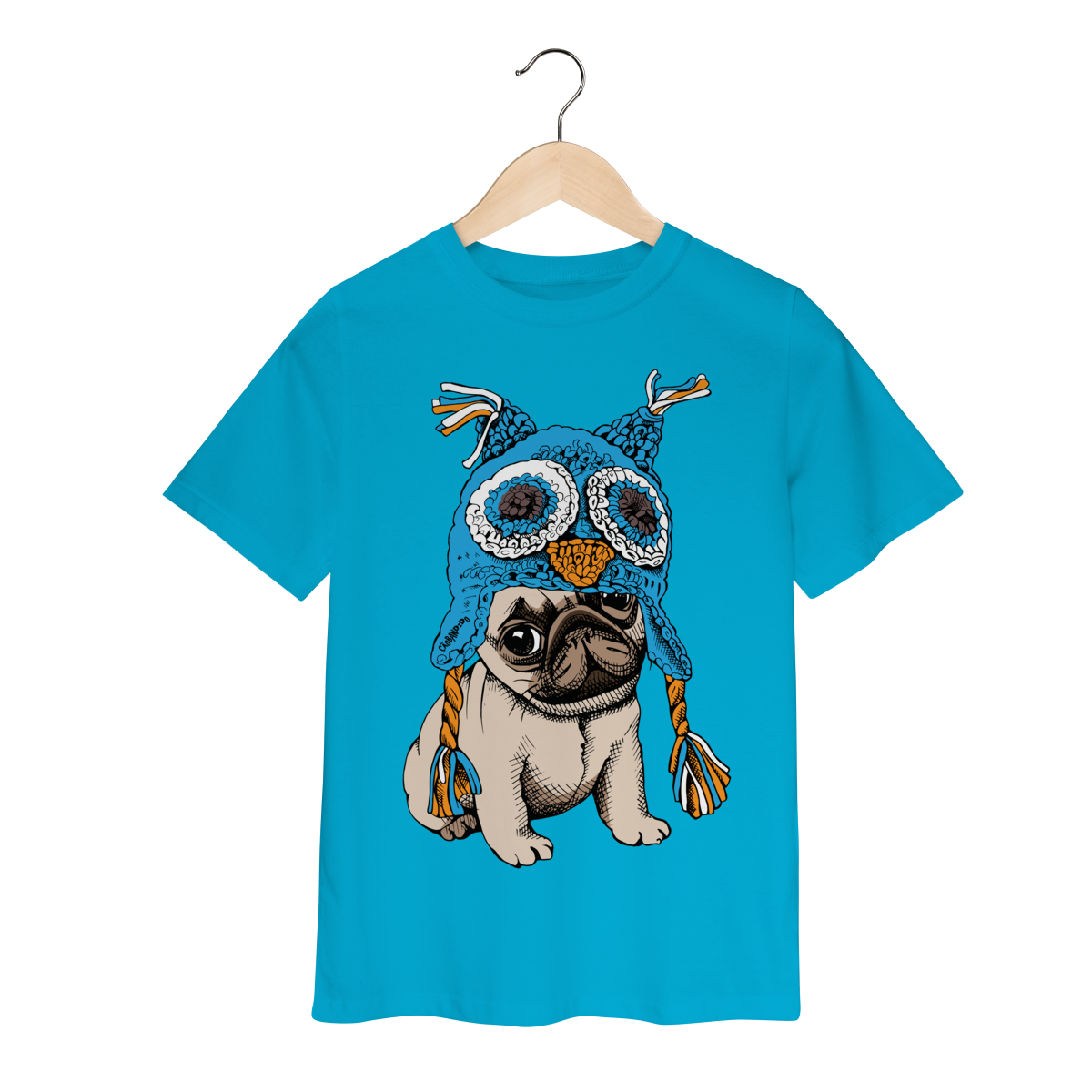 Nome do produto: Camiseta Infantil Pug Coruja