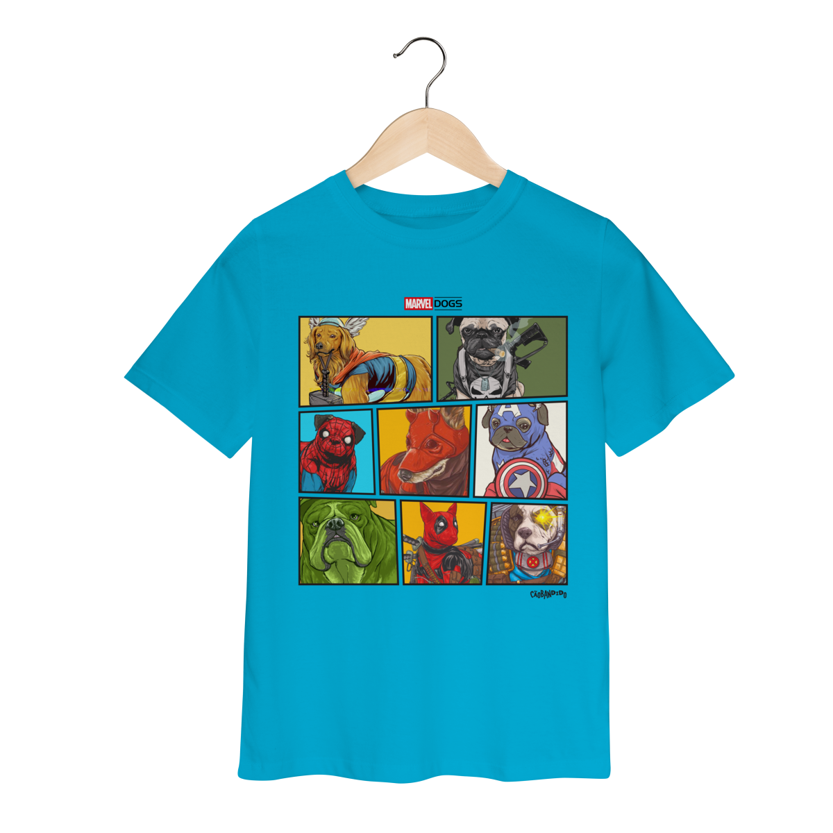 Nome do produto: Camiseta Infantil Marvel Dogs Super Heróis
