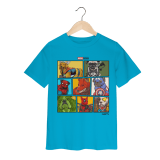 Nome do produto Camiseta Infantil Marvel Dogs Super Heróis