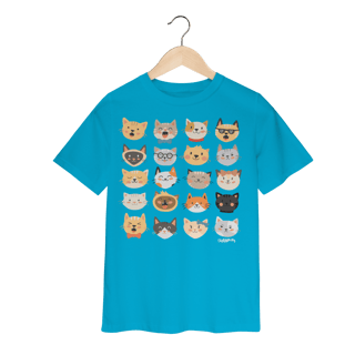 Nome do produto Camiseta Infantil Cats Emoticons