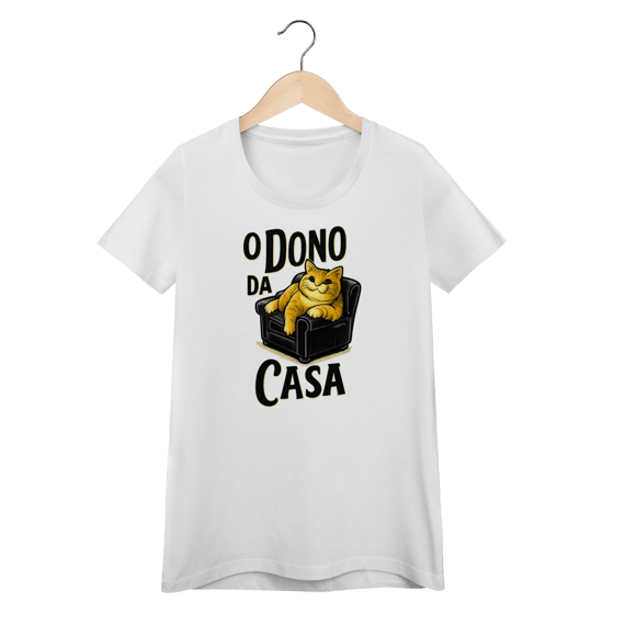 Baby Look Infantil Gato - O Dono da Casa