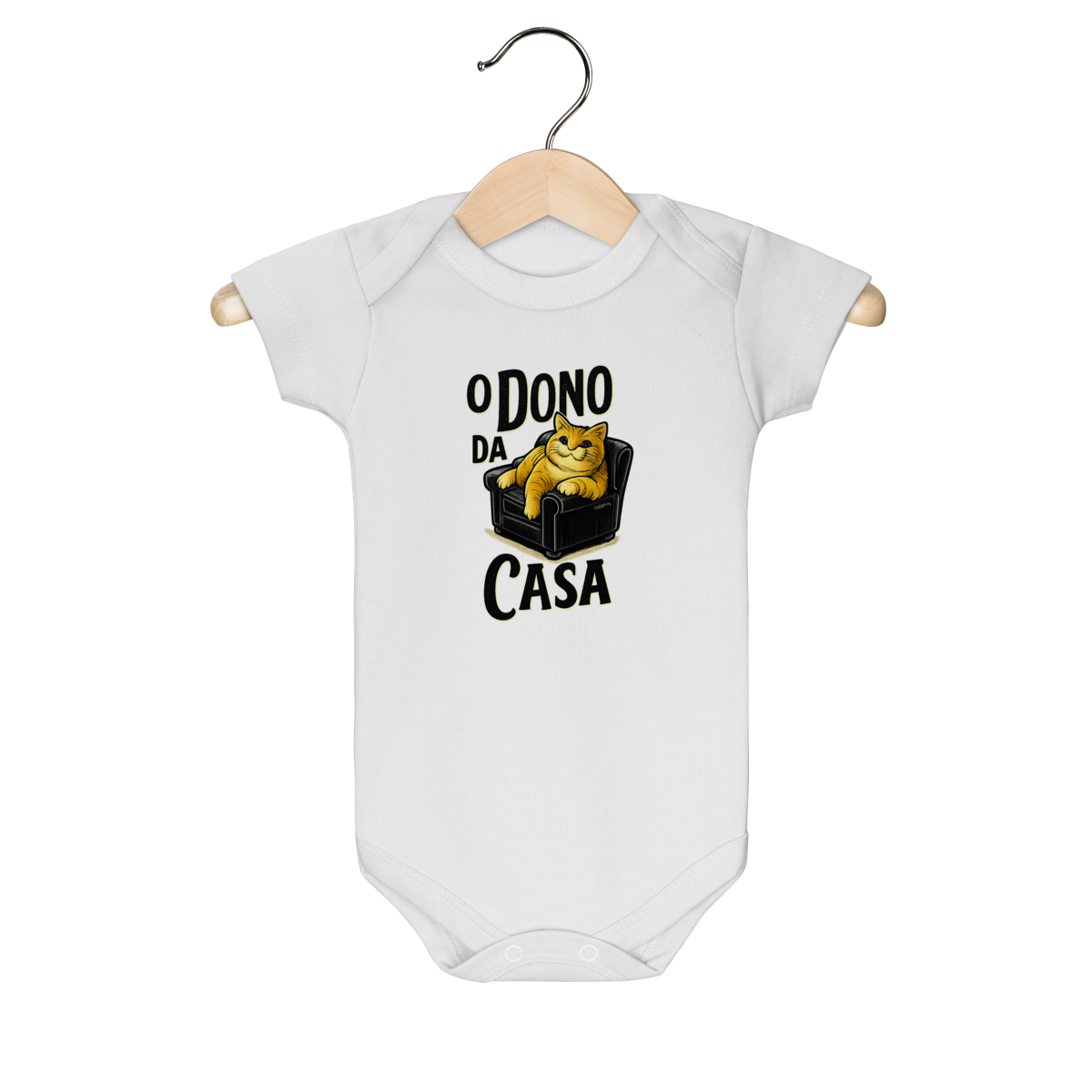 Nome do produto: Body Bebê Gato - O Dono da Casa