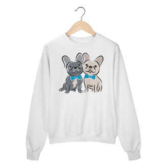 Nome do produto Moletom Blusão Bulldog Francês Casal de Gravatinha