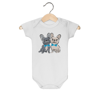 Nome do produto Body Bebê Bulldog Francês Casal de Gravatinha