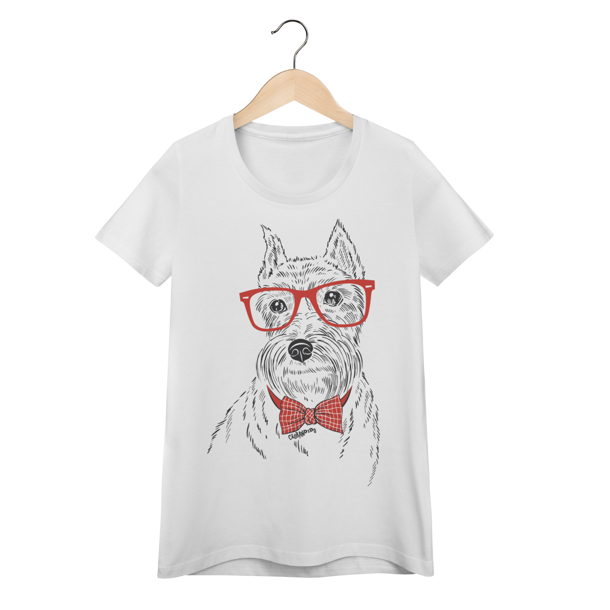 Baby Look Schnauzer de Óculos e Gravatinha