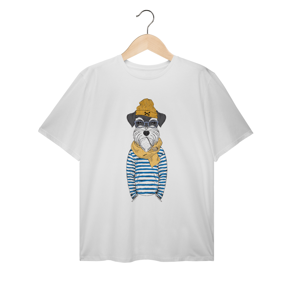 Camiseta Plus Size Schnauzer Marinheiro